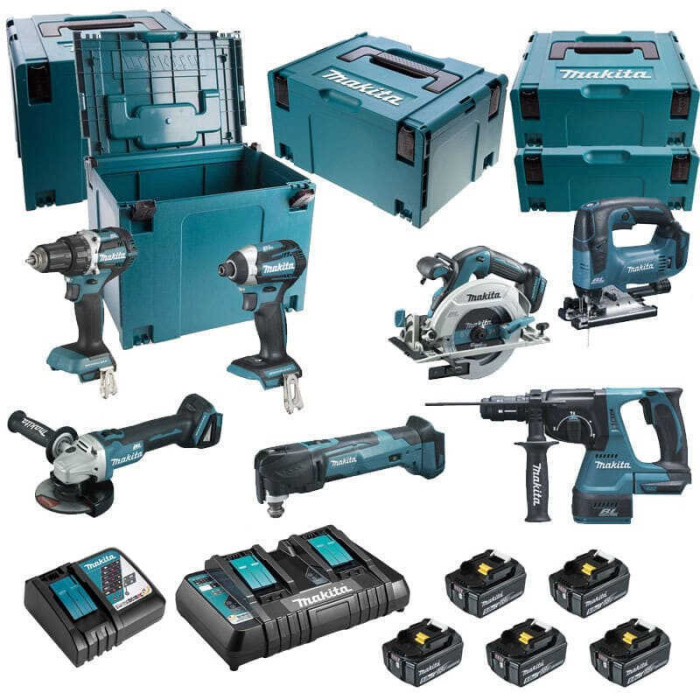 Pack 7 machines Makita DLX7014PTJ 5x5,0 Ah HT