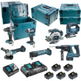 Pack 7 machines Makita DLX7014PTJ 5x5,0 Ah HT