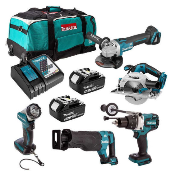 Combopack 5 outils machine sans fil Makita DLX5034T