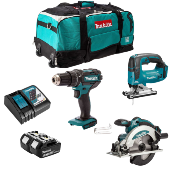 Pack 3 outils 2X50 ah dans LXT600 Makita DLXCBO035